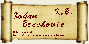 Kokan Brešković vizit kartica